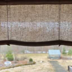 Tie Up Decorative Window Blind, Otto, Linen Natural Fabric, Rod Pocket Shade - thumbnail 2