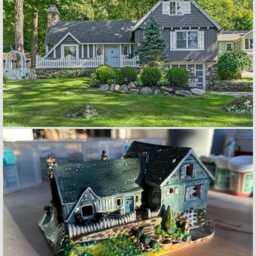 Custom House, House Model, Ceramic Tea Light Holder, Building, Maquette - thumbnail 3