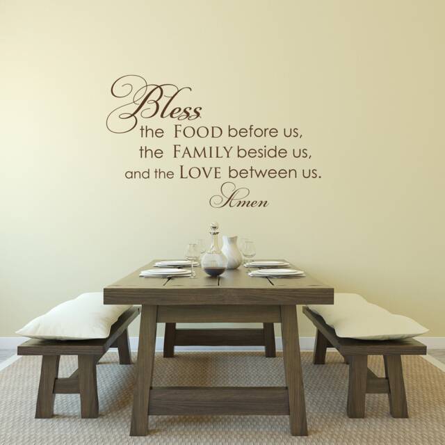Kitchen Prayer Vinyl Wall Decal Bless This Food, Family, Love P63 - image 1