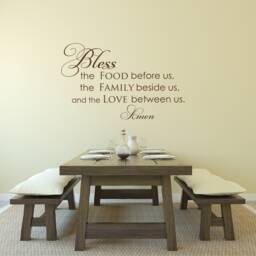 Kitchen Prayer Vinyl Wall Decal Bless This Food, Family, Love P63 - thumbnail 1