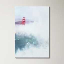 San Francisco Golden Gate Bridge 3 Panel Split Canvas Wall Art Fog California Oil Painting Framed Home Decor Usa Travel Gift - thumbnail 4