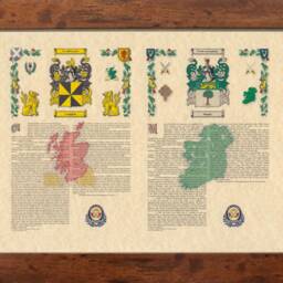Framed Double Surname History & Coat Of Arms Print - Choice Frames - thumbnail 2