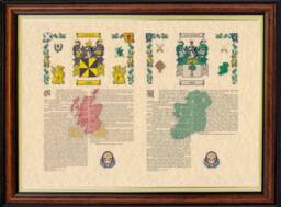Framed Double Surname History & Coat Of Arms Print - Choice Frames - thumbnail 1