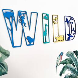 Wild Sign - Nursery Decor Name Safari Wall Art Personalised Jungle Themed - thumbnail 1