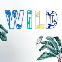 Wild Sign - Nursery Decor Name Safari Wall Art Personalised Jungle Themed - thumbnail 2