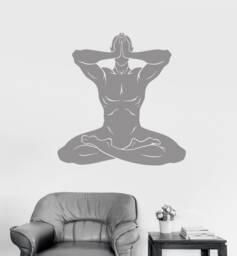 Yoga Vinyl Wall Decal Om Meditation Room Zen Buddhism Decor Stickers Mural - #2388Di - thumbnail 1