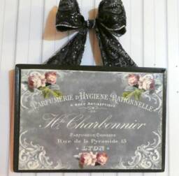 Paris Chalkboard Sign, Vintage Advertising, Wood Wall Art, French Country Decor - thumbnail 1