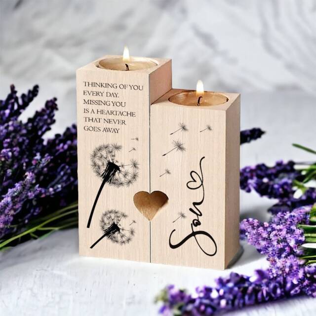 Son in Loving Memory Remembrance Double Tea Light Candle Holder - image 1