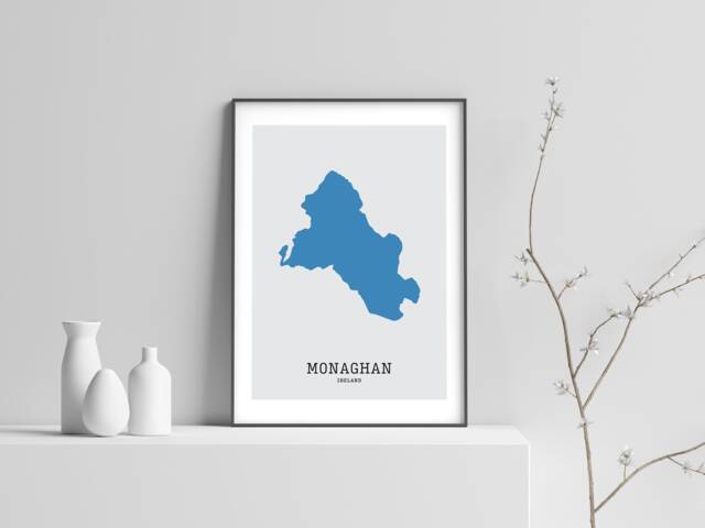 County Monaghan Map Print, Irish Wall Art - image 1