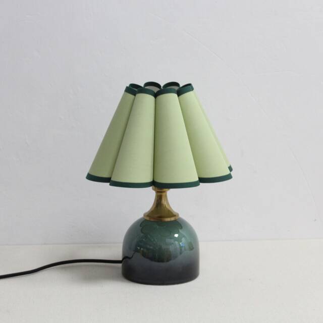 Handmade Green Fabric Table Lamp With Ceramic Base For Home Decor-45# - image 1