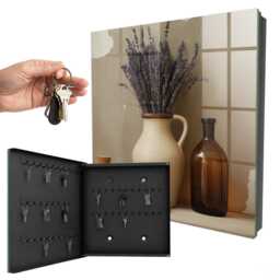 Lavender Vase Key Cabinet For Home, Beige Box Vintage Nature, Lovers Of Nature & Elegance - thumbnail 1