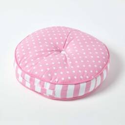 Pink Round Floor Cushion, Dining Chair Seat Pad, Booster Cushion Pads - Indoor/Outdoor - thumbnail 3