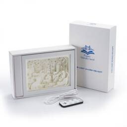3D Papercut Light Box - Cat London Skyline Night Light, Shadow Diorama - thumbnail 3
