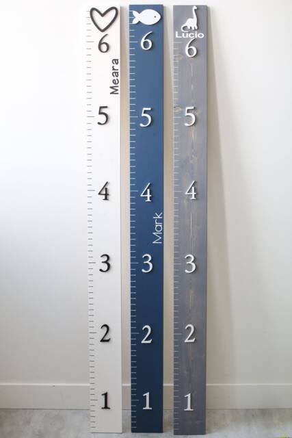 Growth Chart Ruler 3D - Playroom Decor Wall Personalized Wood Nursery Signs Kids Art Toddler Bedroom - image 1
