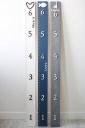 Growth Chart Ruler 3D - Playroom Decor Wall Personalized Wood Nursery Signs Kids Art Toddler Bedroom - thumbnail 1