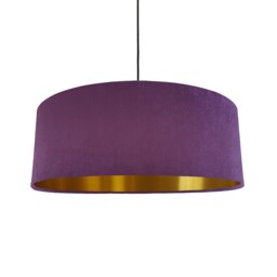 Extra Large Purple Velvet Lampshade With Gold Lining - thumbnail 1