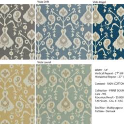 Custom Flat Roman Shade, Vista Laurel Fabric, Chain Mechanism - thumbnail 4