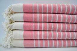 "Red Striped Terry Towel, Turkish Peshtemal, Bohemian Towel, Terry Peshtemal, Ultra Soft Towel, 40""x65"