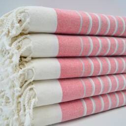 "Red Striped Terry Towel, Turkish Peshtemal, Bohemian Towel, Terry Peshtemal, Ultra Soft Towel, 40""x65" - thumbnail 2