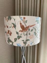 Handmade Lampshade in Laura Ashley Summer Palace Fabric Sage & Apricot, Various Sizes Available, Ceiling Or Table/Floor Lamp Options - thumbnail 1
