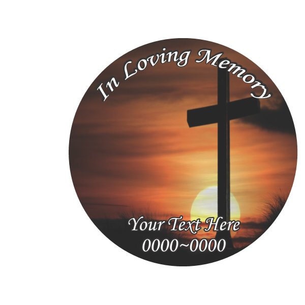 Cross in Loving Memory Full Color Circles 009 Custom Vinyl Wall Decal Or Car Sticker - Ilmfullcolorcircles009Et