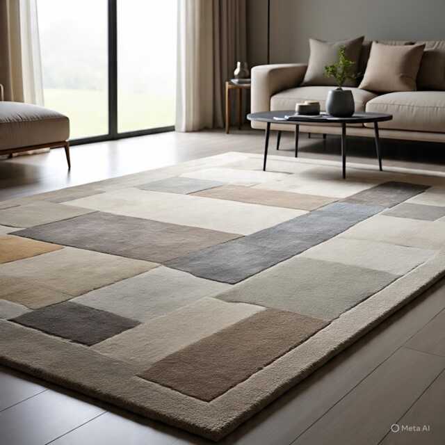 Handmade Oushak Wool Area Rug - Traditional Geometric Floral Oriental Home Decor Carpet - image 1