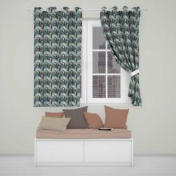 Vintage Penguin Winter Nature Scene Seamless Pattern Readymade Eyelet Ring Top Thermal 100% Blackout Curtains - thumbnail 1