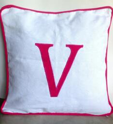 Large Letter Euro Shams, Custom Cushion Cushion, Cute Colorful White Throw Pillows, Unique Gift For Nursery - thumbnail 1