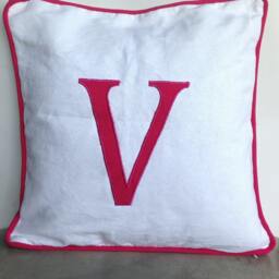 Large Letter Euro Shams, Custom Cushion Cushion, Cute Colorful White Throw Pillows, Unique Gift For Nursery - thumbnail 3