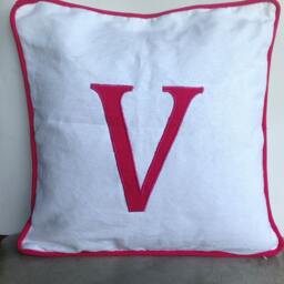Large Letter Euro Shams, Custom Cushion Cushion, Cute Colorful White Throw Pillows, Unique Gift For Nursery - thumbnail 2