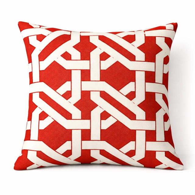 Rust Pillow Cover, Terracotta & Creme Pillow, Persimmon Tiles Pillow Fall Thanksgiving Decor, Autumn Pillows, Decor - image 1