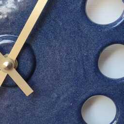 Circular Round Blue Glazed Stoneware Ceramic Minimalist Wall Clock 20 cm Diam - thumbnail 2