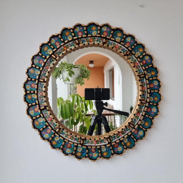 "Peruvian Mirrors ""45cm Steel Blue Mirror" - image 1