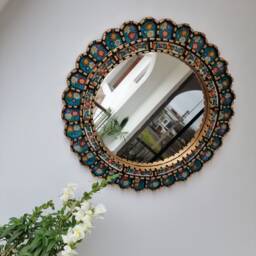 "Peruvian Mirrors ""45cm Steel Blue Mirror" - thumbnail 4