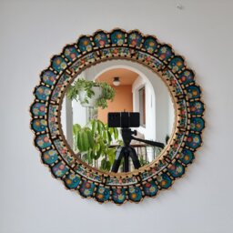 "Peruvian Mirrors ""45cm Steel Blue Mirror" - thumbnail 1