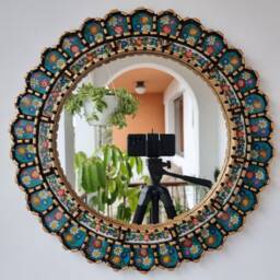"Peruvian Mirrors ""45cm Steel Blue Mirror" - thumbnail 2
