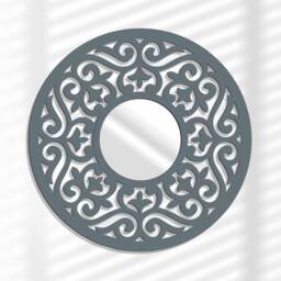 Decorative Mirror, Ornate Florence, Round, Openwork Wall Decor, Ornament Living Room, Art Stylish Wood Frame - thumbnail 3