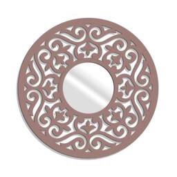 Decorative Mirror, Ornate Florence, Round, Openwork Wall Decor, Ornament Living Room, Art Stylish Wood Frame - thumbnail 2