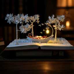 Illuminated Book Sculpture, Altered Art With Led Light, Literary Decor, Lover Gift, Into The Mystic - thumbnail 1
