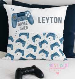 Personalised Gamer Book Cushion With Pocket - Boys Gaming Room Gift - thumbnail 1