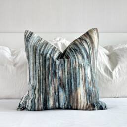Rustic Indigo Bark Design Pillow Cover Vintage Ethnic Textile - 20x20 - thumbnail 1