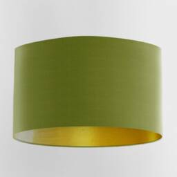 Olive Green Velvet Lampshade With Brushed Gold Lining, Handmade Lampshades, Table Lamp Shade - thumbnail 3