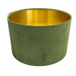 Olive Green Velvet Lampshade With Brushed Gold Lining, Handmade Lampshades, Table Lamp Shade - thumbnail 2
