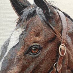 Horse Head Jacquard Tapestry Cushion Cover 45x45 cm. Trendy Interior Decoration - Decorative Housewarming Birthday - thumbnail 3