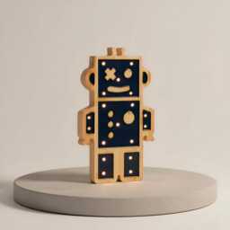 Robot Night Light For Kids Bedroom, Cute Led Robot Lamp With Soft Glow, Bedside Nightlight Gift Toddlers & Children, Battery Operated - thumbnail 3