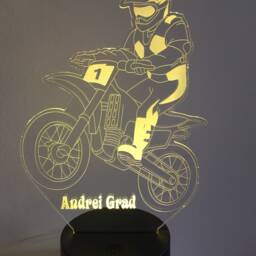 Personalized 3D Motocross Led Lamp, Bluetooth App Control - thumbnail 3
