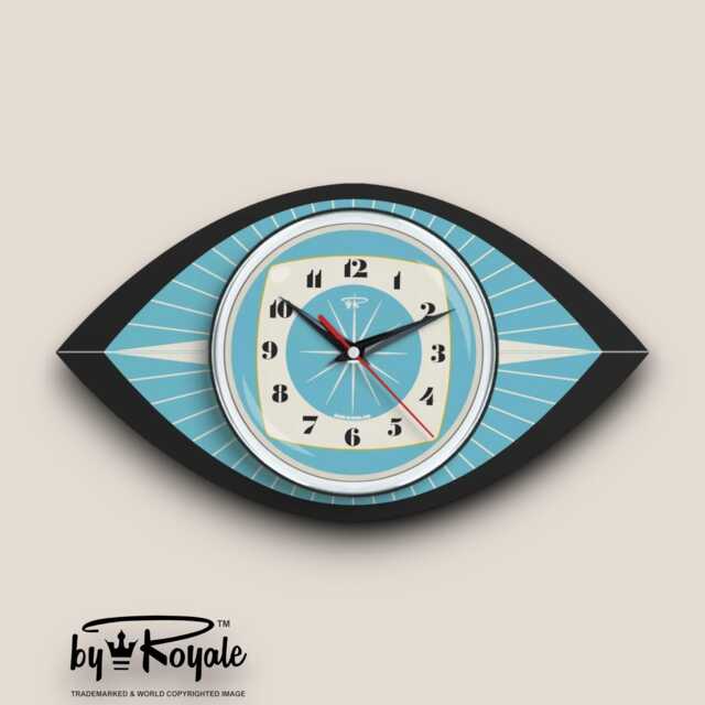 Mid Century Modern Royalexe Smeg Blue Laminate Clock By Royale - Choice Of 12 Colours - image 1