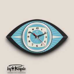 Mid Century Modern Royalexe Smeg Blue Laminate Clock By Royale - Choice Of 12 Colours - thumbnail 1