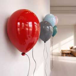 Balloon Sculpture, Red Ceramic Balloon, Pop Art Wall Hanging, Ceiling Installation, Contemporary 3D Statement Decor, Modern Interior - thumbnail 3
