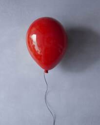 Balloon Sculpture, Red Ceramic Balloon, Pop Art Wall Hanging, Ceiling Installation, Contemporary 3D Statement Decor, Modern Interior